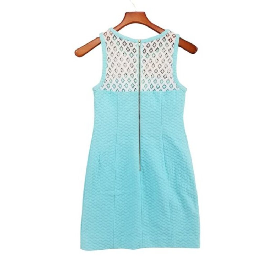 Lilly Pulitzer Vandalia Shift Dress Serene Blue Sleeveless Textured Cotton Sz 0 - Picture 2 of 12